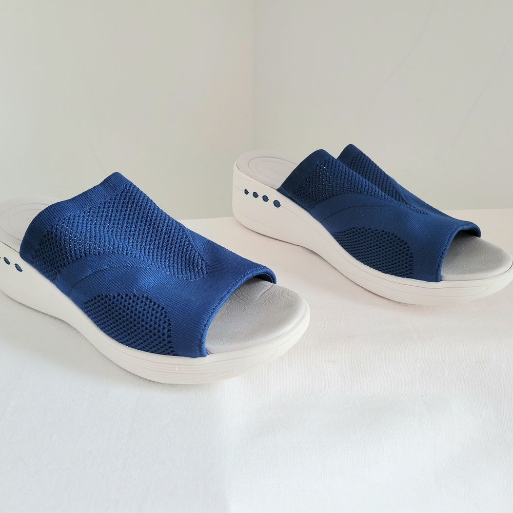 Easy Spirit Royal Blue Stretch Knit Slide Mules 9.5M - Picture 2 of 7